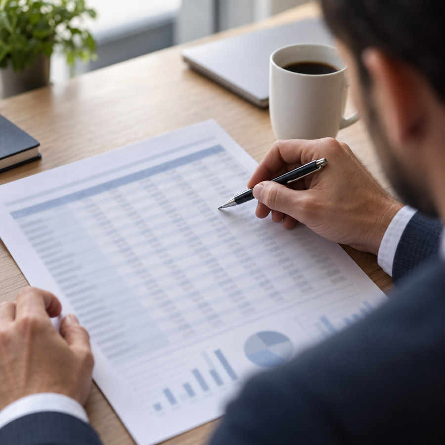 Contrôle des écarts budgétaires sur tableur imprimé