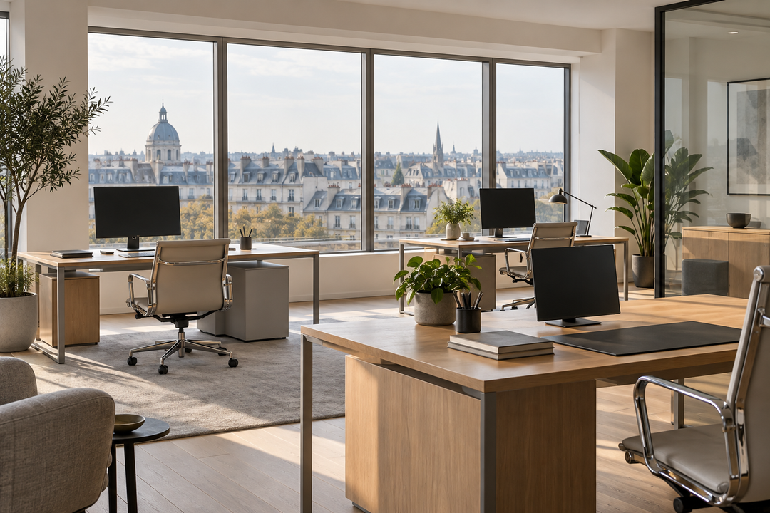 Plateau de bureaux lumineux d'un cabinet de conseil